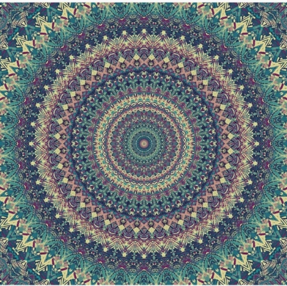 Blue Mandala Wall Tapestry 80" x 68" - Picture 2 of 2